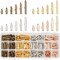 480pcs Slider End Clasps 4 Colors Beading Tubes Slider End Caps Slide Tube End Bar for Seed Beads Looms Multi-Strand Necklace Bracelet Jewelry Making (10/13 / 16/20 / 25 / 30mm)